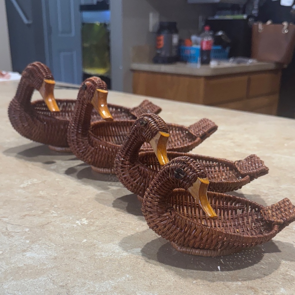 Set of Woven Duck Baskets